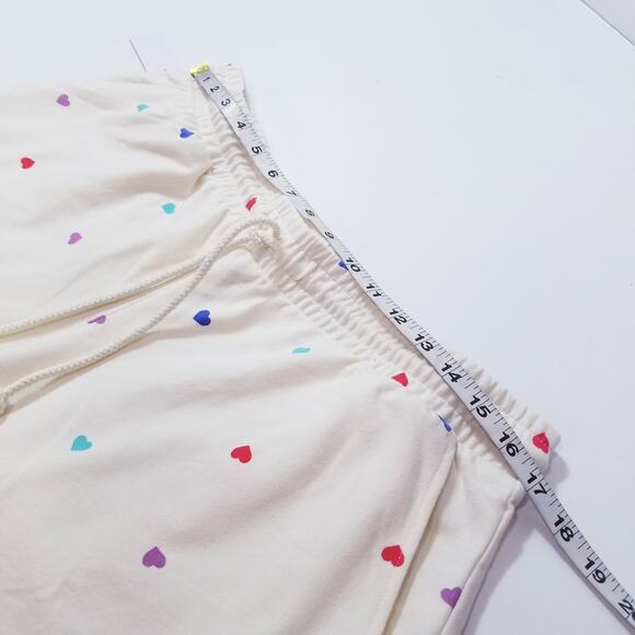 WildFox Oatmeal Hearts Print Sweatshirt and Short Lounge Set Co-Ord Sets - Picture 8 of 13